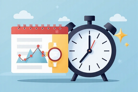 Imagine abstractă cu un ceas și un calendar, simbolizând modificări și timp